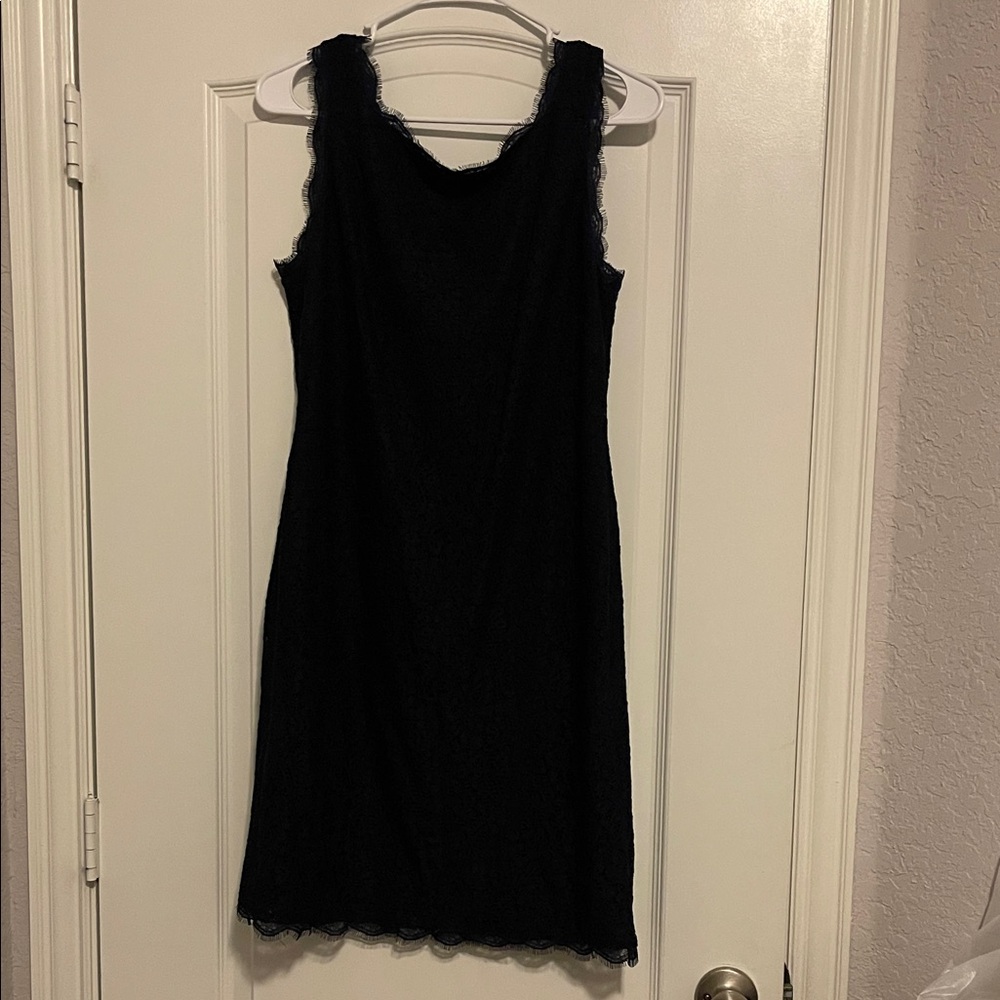 Adrianna Papell Elegant Black Lace Dress EUC